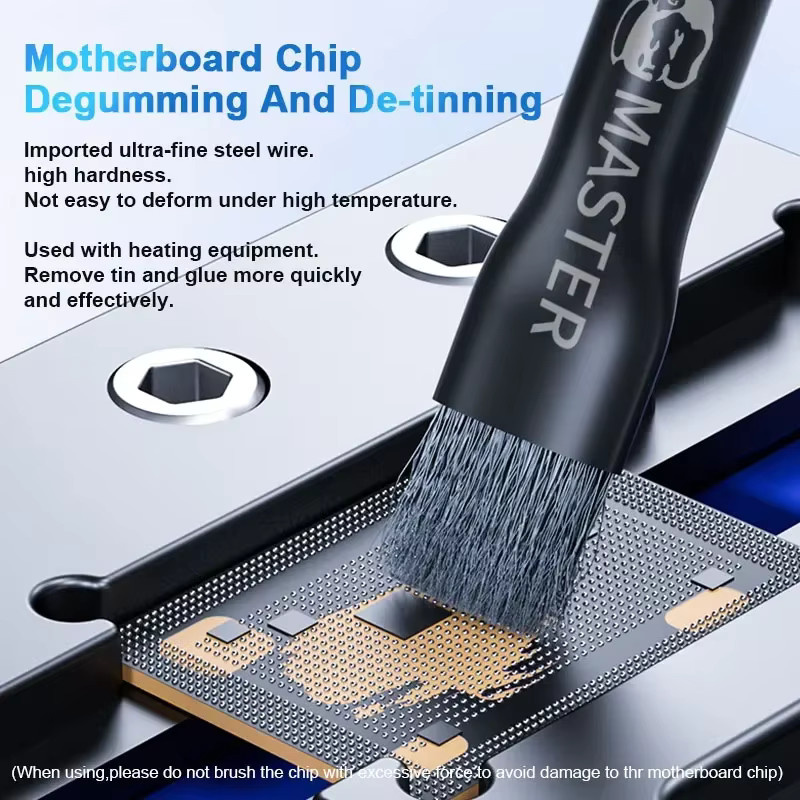 TULX Tragbare Reinigungsbürste für Handy Motherboard und CPU-Pad mit Doppel- und Einzelkopf in Schwarz und Silber - Bild 3