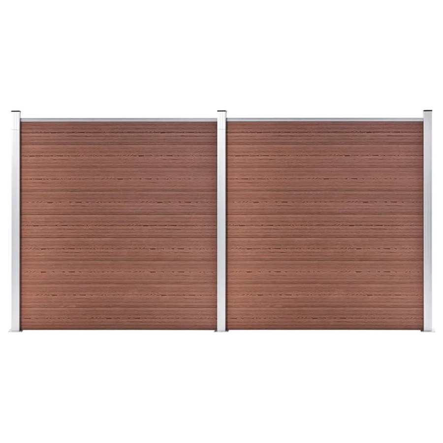 vidaXL Gartenzaun aus WPC und Aluminium in Braun, B/H: 353 x 186 cm - Bild 2