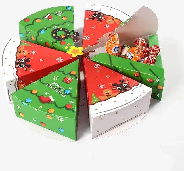 Weihnachtsbaum Form Candy Box DIY Geschenkverpackung aus Papier in Rot und Multicolour für Weihnachtsgebäck und Party-Goodies - Bild 1