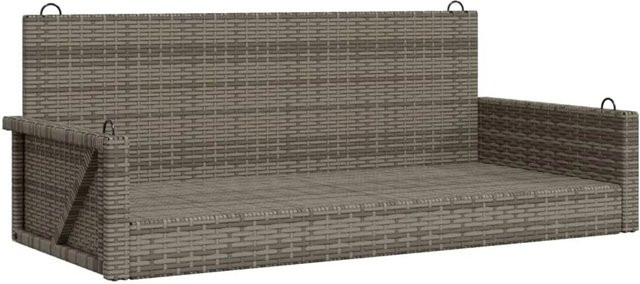 furnicato Hängebank aus Poly Rattan in Grau, B/T/H: 119 x 56 x 48 cm - Bild 1