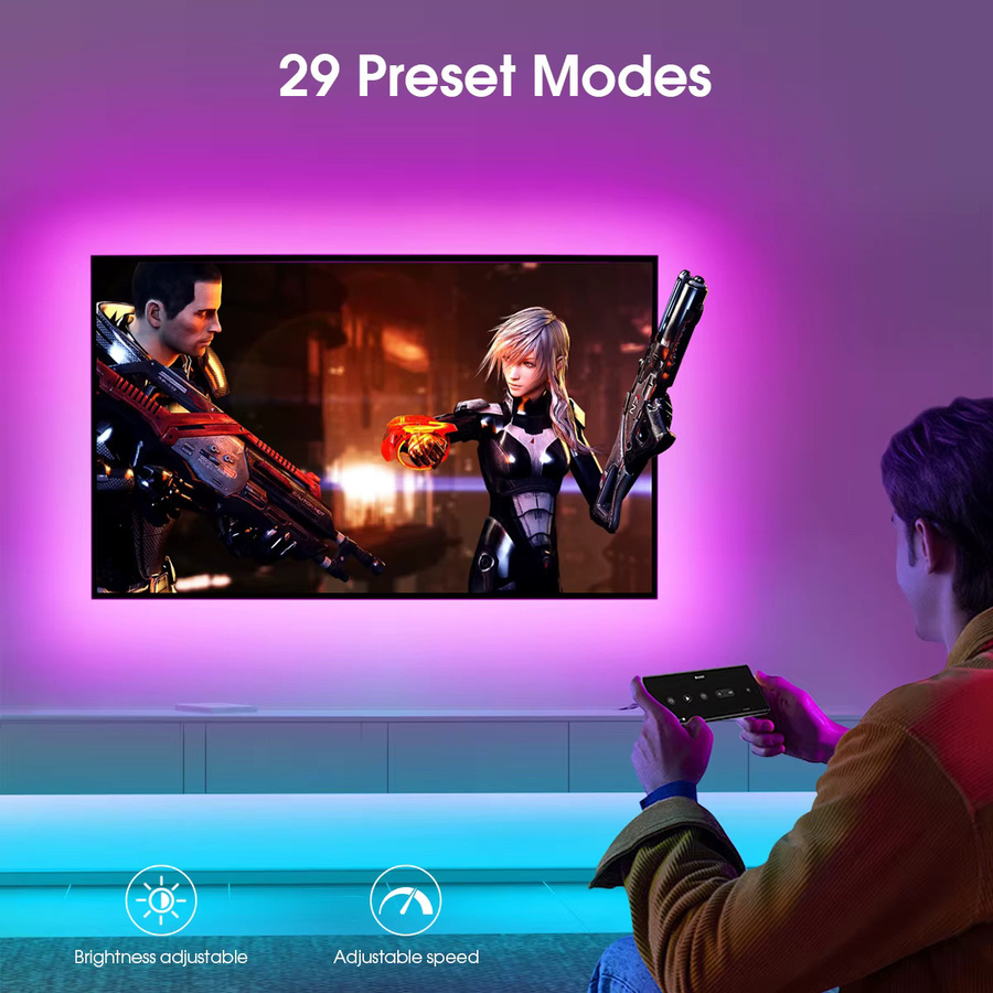 Rybakov Bluetooth RGB COB LED Streifen mit Fernbedienung und Dimmfunktion für TV Hintergrundbeleuchtung, Multicolour, 240 cm - Bild 5