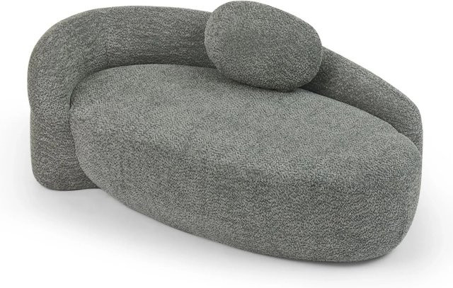 PXloue Stoffsofa als Relaxsessel und Bodensessel aus Teddyfell und Schaumstoff in Grau - Bild 1