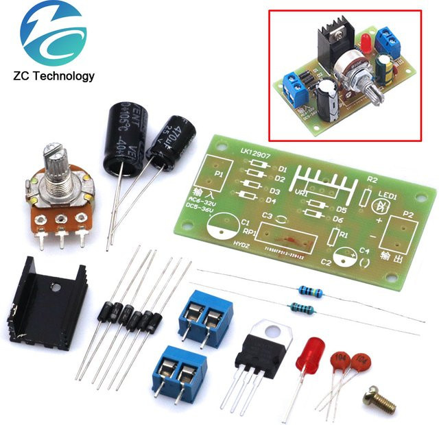 LM317 DIY Netzteil Kit zur kontinuierlichen Einstellung der DC-Spannung von 1,5 V bis 12 V in Multicolor - Bild 1