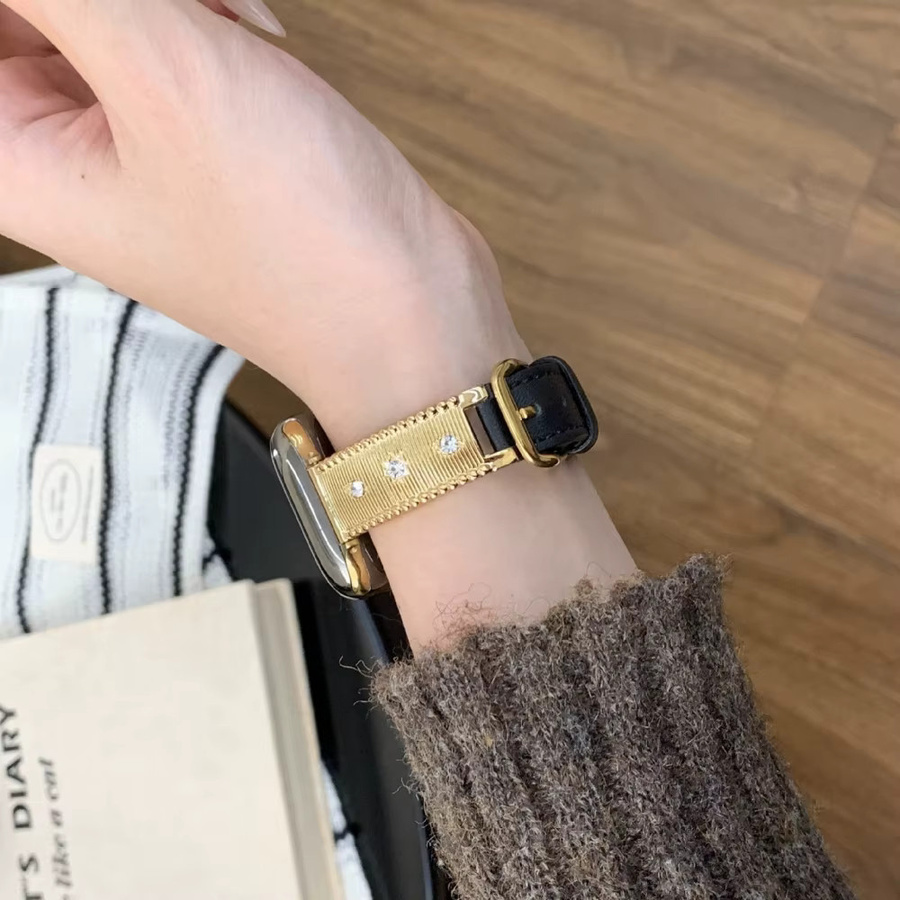 Uhrenarmband Kunstleder, Sternförmig, Gold, Unisex, 38-49mm - Bild 3