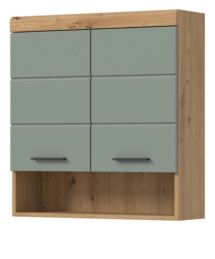 Inn.Furn Badezimmer Hängeschrank Shawn in Grün und Eiche, B/H: 74 x 79 cm - Bild 1