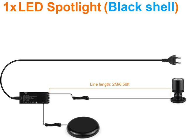 Dimmbare LED-Spotlampe Lcamaw Lighting mit Touchschalter und Netzteil 12V in Schwarz - Bild 1