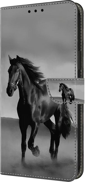 A Steed Dark Horse Handyhülle aus Leder für Samsung Galaxy A16 in Grau - Bild 1