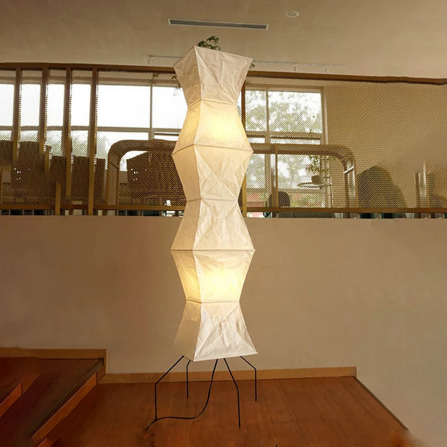 Akari Noguchi Yong LED Stehlampe aus Reispapier im japanischen Wabi-Sabi Design - Bild 1