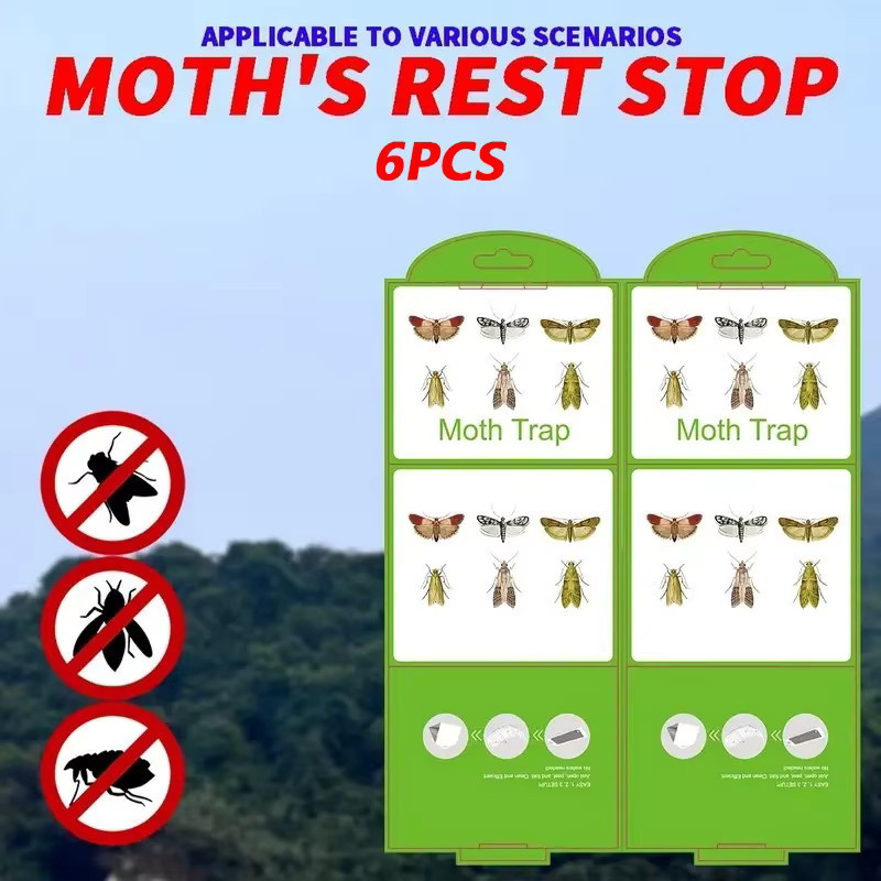 SilentKing Mottenfallen Set mit Pheromon-Mottenstickern zur Schädlingsbekämpfung in Weiß, 6 Stück für Vorratskammer, Küche, Kleidung und Garten - Bild 2