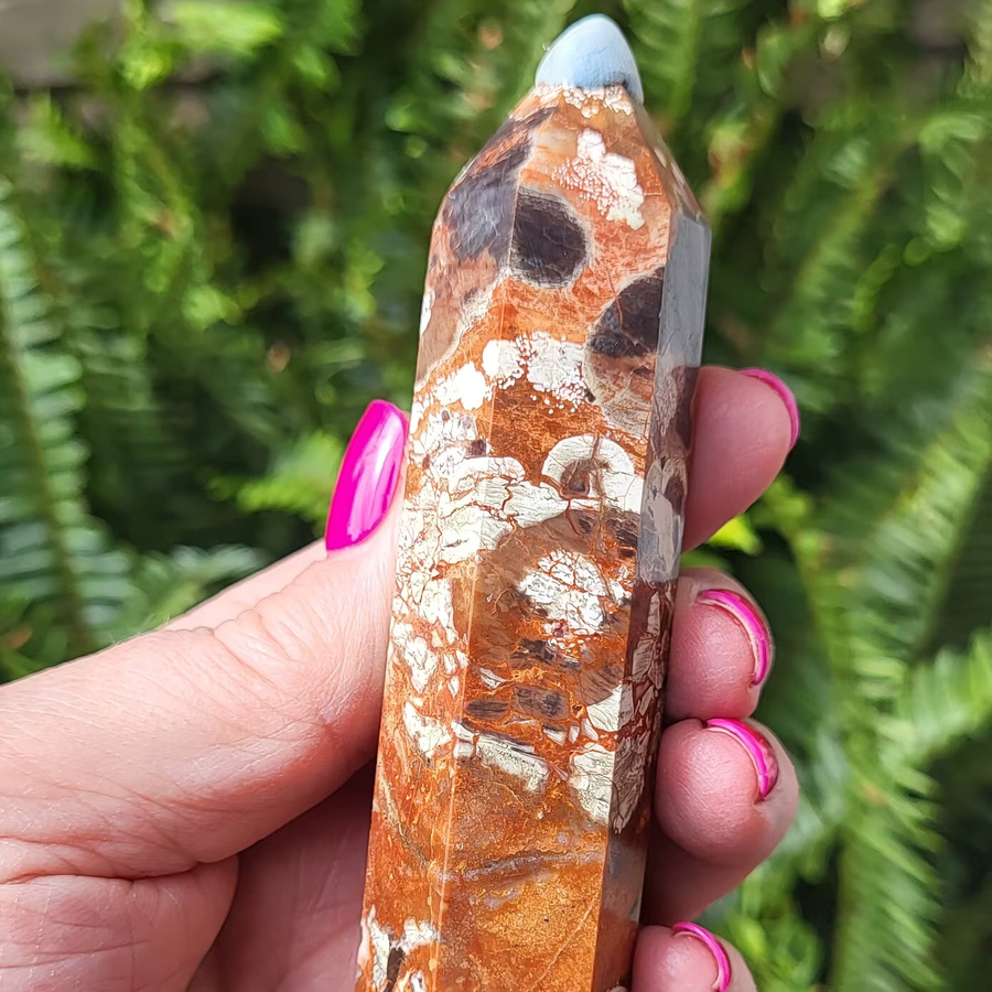 Crystalhola Money Agate Tower aus natürlichem Stein, handgeschnitzter und polierter Bohemian Naturstein in Multicolour zur Heimdekoration - Bild 4