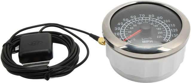 Koogeelife Digitaler GPS-Tachometer mit roter Hintergrundbeleuchtung, IP67 wasserdicht, 85mm, Schwarz - Bild 1