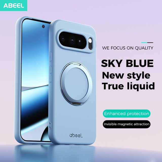 Magnetische TPU Schutzhülle aus flüssigem Silikon für Google Pixel 11 Pro 10 9 Pro XL 11 10 9 A in Beige - Bild 1