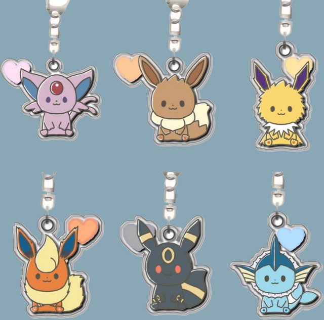 Keeppley Pokémon Flareon Eevee Vaporeon Jolteon Glaceon Sylveon Schlüsselanhänger - Bild 1