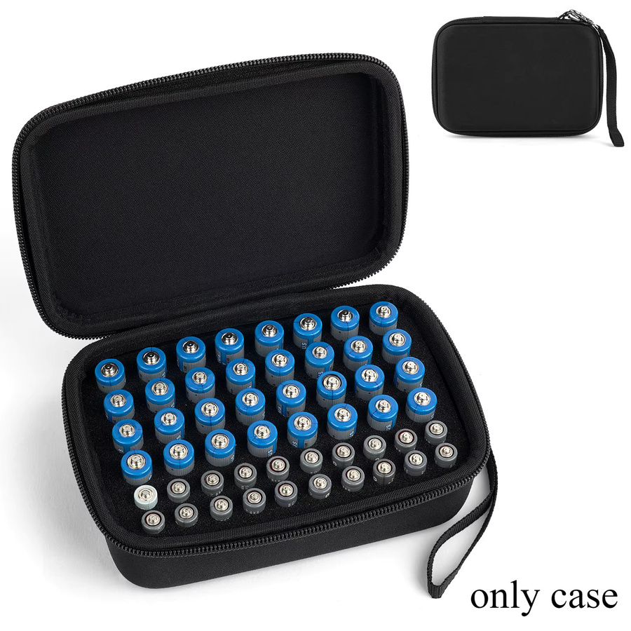 Lousxy Batterietasche Organizer in Schwarz für 52 AA und AAA Batterien - Bild 3