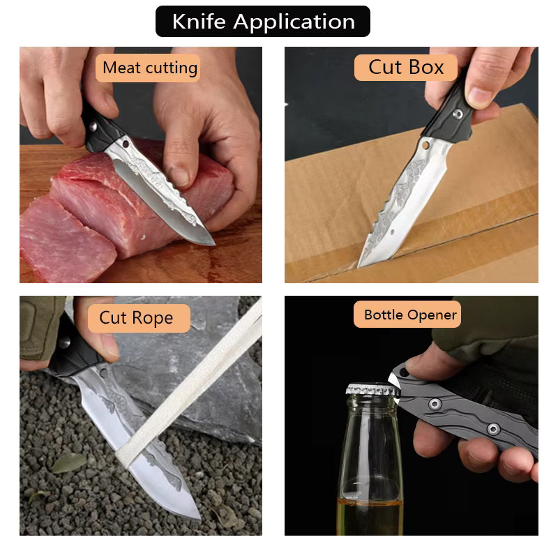 WXCOO Küchen-Ausbeinmesser handgefertigtes geschmiedetes Fleischmesser und Knochenschneidemesser für Küche und Haushalt - Bild 4