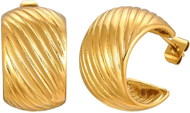 Vnox Creolen, 18K vergoldet, Edelstahl, Gold, Damen - Bild 1