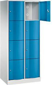 C+P Schließfachschrank Resisto mit 2 Abteilen und 8 Fächern, Farbe: Lichtgrau/Lichtblau, B/T/H: 77,2 x 54,0 x 195,0 cm - Bild 1