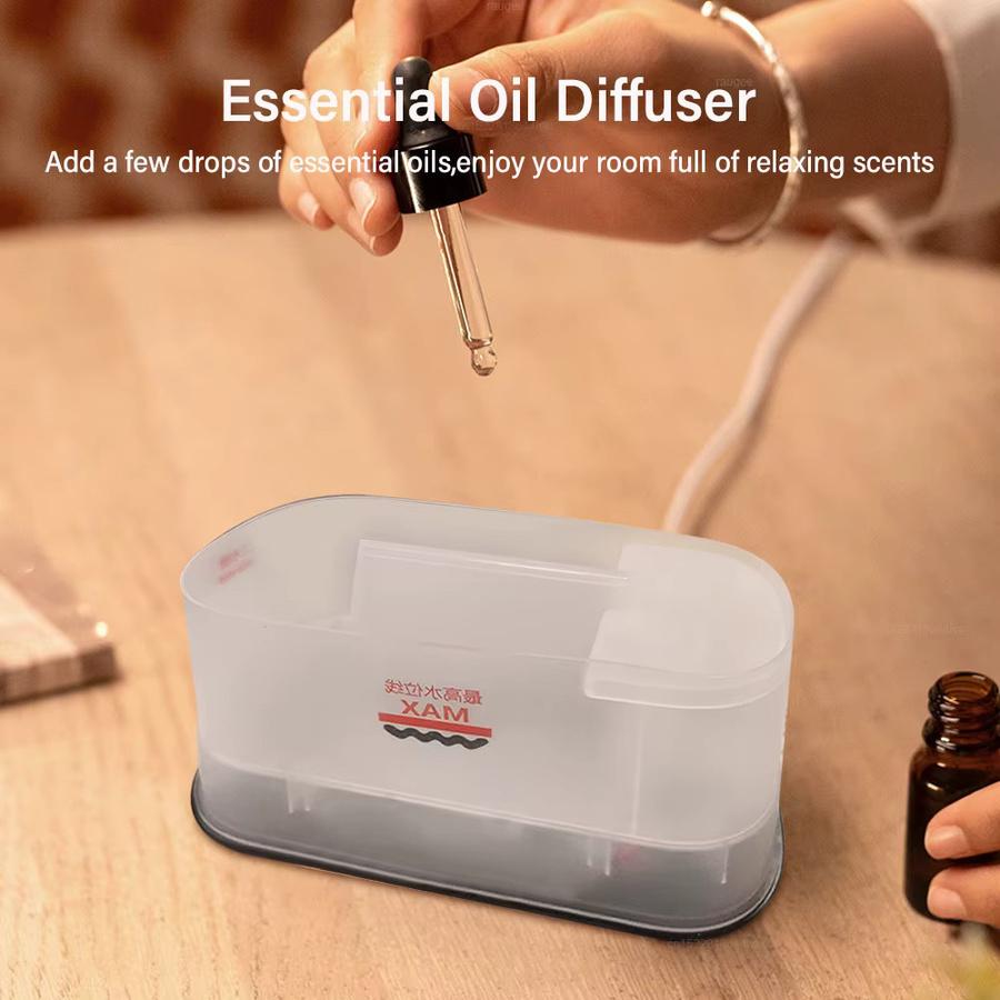 Raugee Aroma-Luftbefeuchter als Mini-Ultraschall-Duftdiffusor mit Flammen-Effekt und Nachtlicht in Weiß - Bild 3