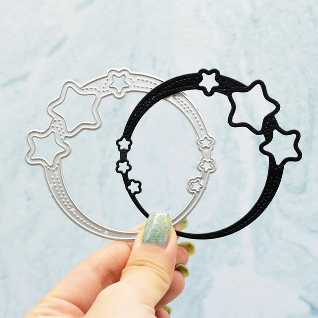Metall Schneidestempel mit Stern und Kreis für DIY Scrapbooking und Bastelarbeiten - Bild 1