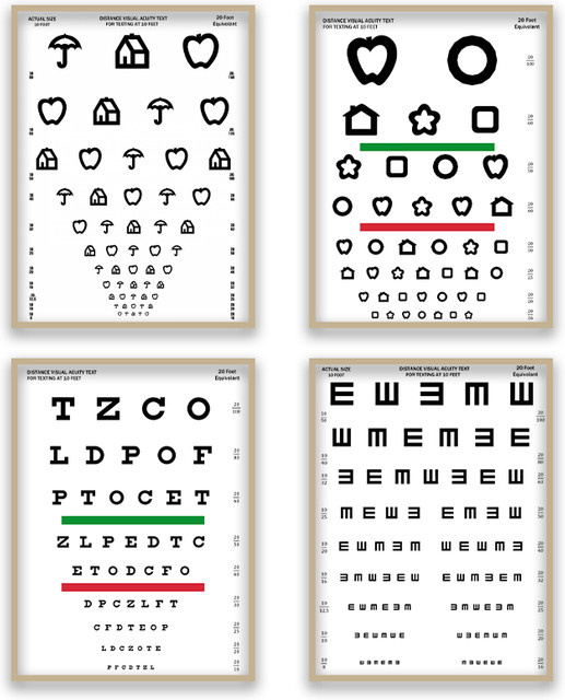 Potdemiel Sehtest-Diagnosekarte Poster als Leinwand-Wandkunst für Augenkliniken und Optometrie-Räume, Mehrfarbig - Bild 1