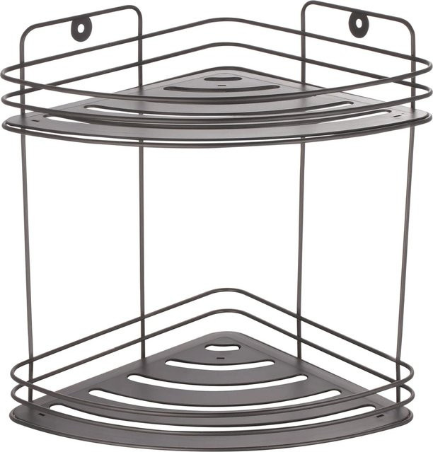 MSV Eck-Regal Kery aus Stahl für das Badezimmer in Mattschwarz, B/T/H: 20 x 20 x 23,5 cm - Bild 1