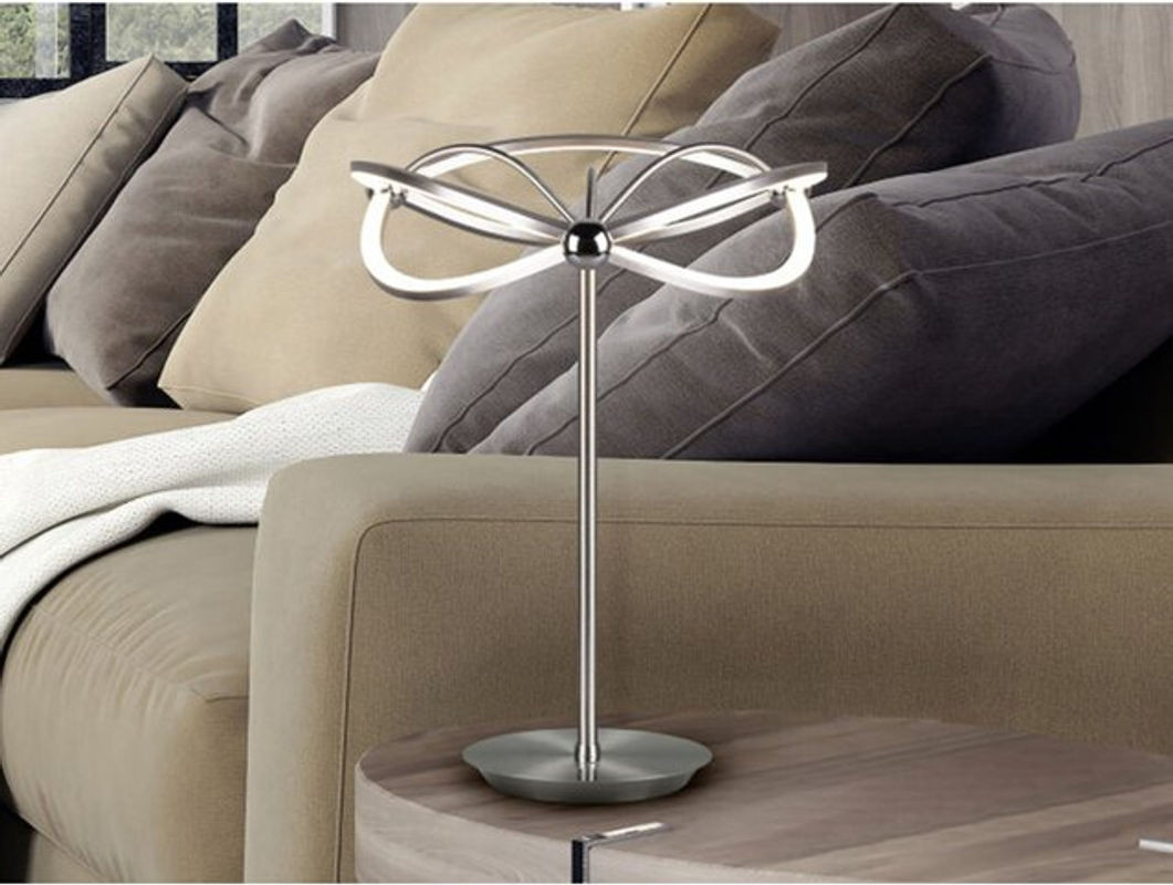 Moderne Trio LED Tischlampe aus Metall in Silber und Grau, Höhe: 50 cm - Bild 1