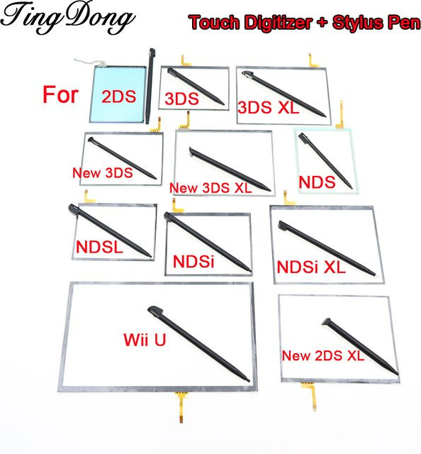 TingDong Display-Panel mit Digitizer-Glas-Touchscreen und Stylus-Stift für Nintendo 2DS, 2DXL, 3DS XL, New 3DS XL, NDS, NDSL, NDSi XL und Wii U PAD in Transparent - Bild 1
