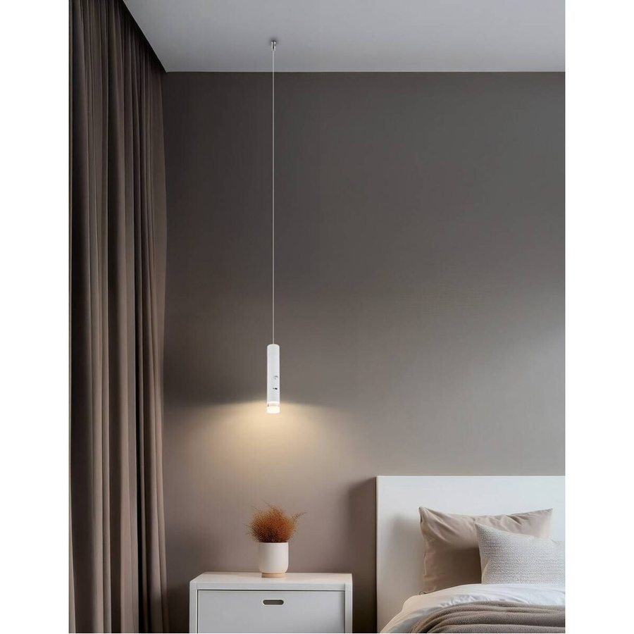 GLOBO LED-Hängeleuchte in Weiß und Klar aus Metall und Acryl, dimmbar, Höhe: 120 cm, Durchmesser: 3,8 cm - Bild 3