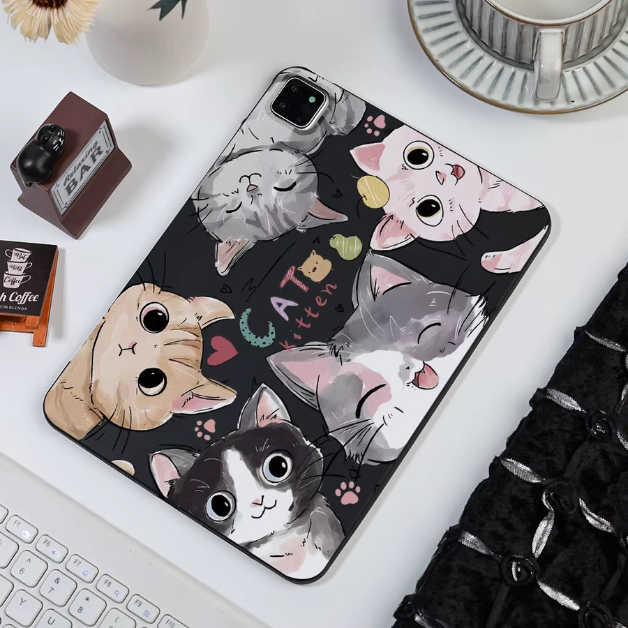 Mattierte Tablet-Hülle für Samsung Galaxy Tab S7 Plus S8 S9 S10 S11 Ultra A7 A8 A9 mit Katzen-Design als ästhetisches Cover - Bild 2