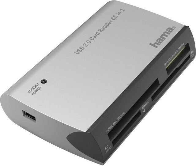 Hama All in One USB-Kartenleser mit USB-A und USB 2.0 in Silber - Bild 1