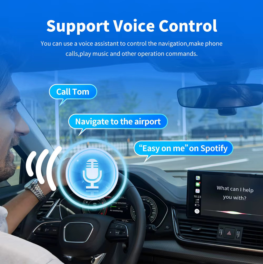 uhulamb Kabelloser CarPlay und Android Auto Adapter mit USB-C Anschluss für Plug & Play Konvertierung von kabelgebunden auf kabellos - Bild 3