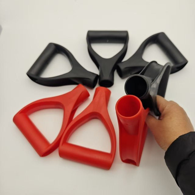 Vibratite D-förmiger Ersatz-Schaufelgriff aus Kunststoff für Gartengeräte, Rot/Schwarz - Bild 1
