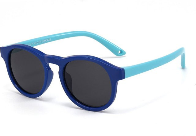 Techsuit 8308-C28 Baby-Sonnenbrille, rund, Vollrand, Kunststoff, blau - Bild 1
