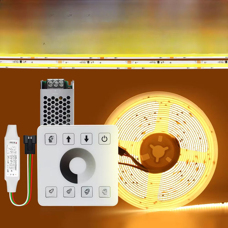 MJJCLED COB LED-Streifen Set mit RGBIC Effekt, WS2811 24V, Warmweiß, inklusive RF-Touchpanel-Controller und Treiber - Bild 5