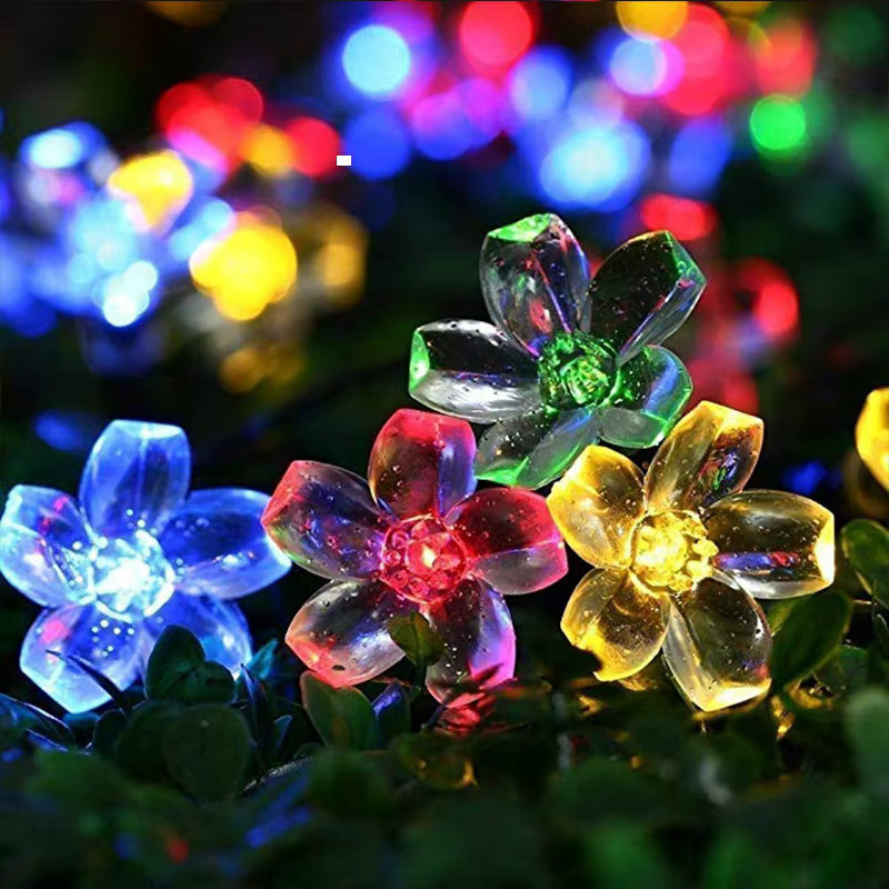 Feimefeiyou Solar LED Lichterkette Kirschblüten Design, Wasserdicht, Mehrfarbig, 20 LEDs - Bild 3