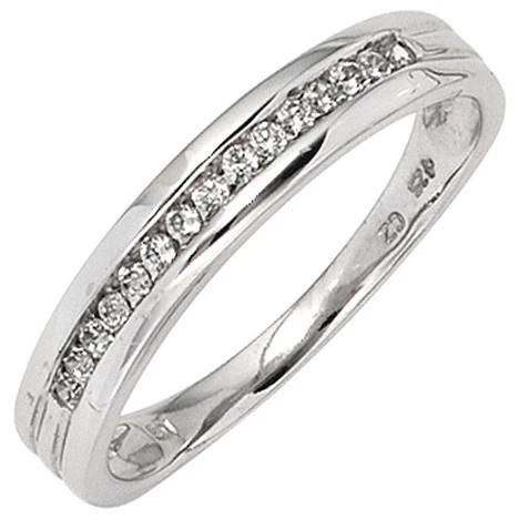 Colfem Ring 585 Weißgold, Diamant, Brillant, Damen, Ringgröße 56 - Bild 1