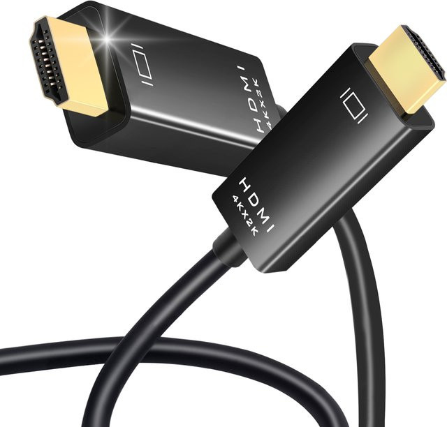 DisplayPort zu HDMI Kabel 4K 2K Video und Audio Konverter Adapter in Schwarz, Länge: 1,8 m - Bild 1