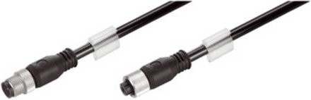 Weidmüller Sensor-Aktor-Datensteckverbinder M12 Stecker gerade Buchse schwarz - Bild 1