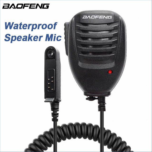Baofeng Walkie Talkie UV-9R Plus mit wasserdichtem PTT-Lautsprechermikrofon in Schwarz - Bild 1