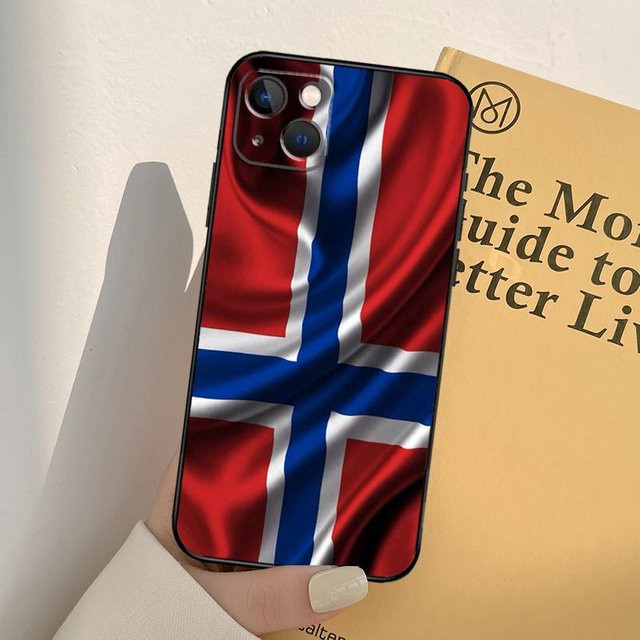 Handyhülle mit Norwegen Flagge Design für Apple iPhone 11 bis iPhone 17 Pro Max, Multicolor - Bild 1