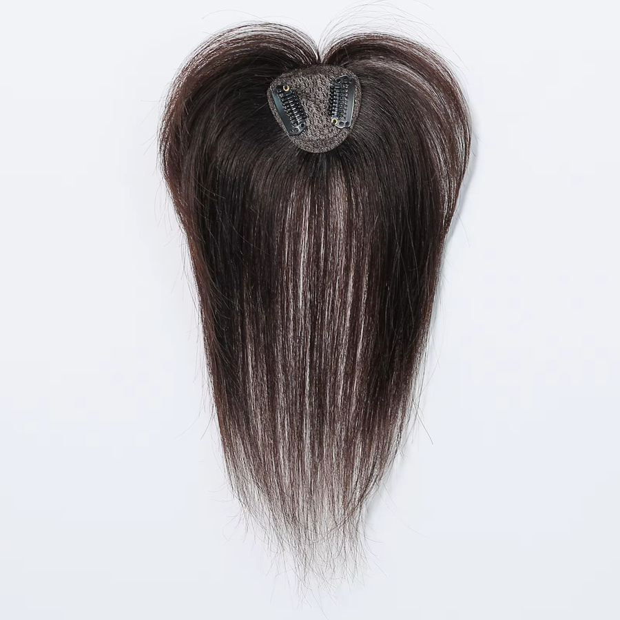 HAIRCUBE Echthaar-Topper mit Pony, dunkelbraun, Damen - Bild 2