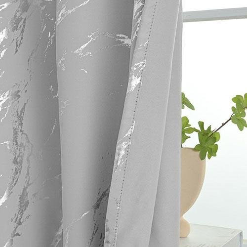 NAPEARL Verdunkelungsvorhang mit Silber- und Marmorstruktur in Grau, Breite: 100 cm, Länge: 130 cm - Bild 1