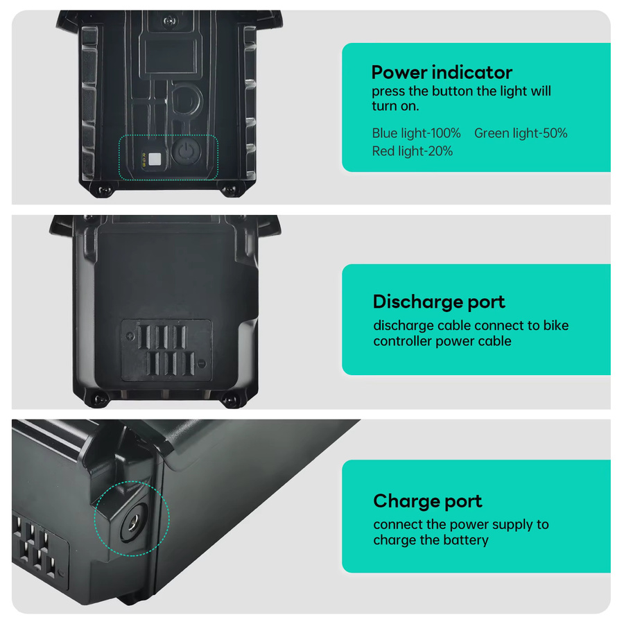 SYR-006 E-Bike Akku 48V 52V mit 17,5Ah oder 14Ah in Schwarz, passend für Achtseitige M500/M600 Elektrische Fahrräder BTF15 Infrarot Batterie - Bild 3