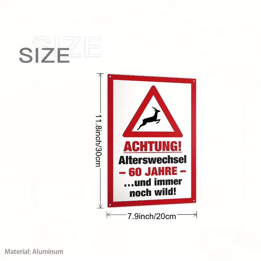 CIFBUY Wandkunst Vintage 60 Jahre Meilenstein Aluminium Dekoration Weiß, B/H: 20,32 x 30,00 cm - Bild 2