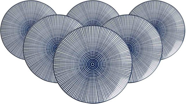 Ritzenhoff & Breker Dessertteller Royal Makoto Blue Geometric 6er Set Durchmesser: 21,5 cm - Bild 1