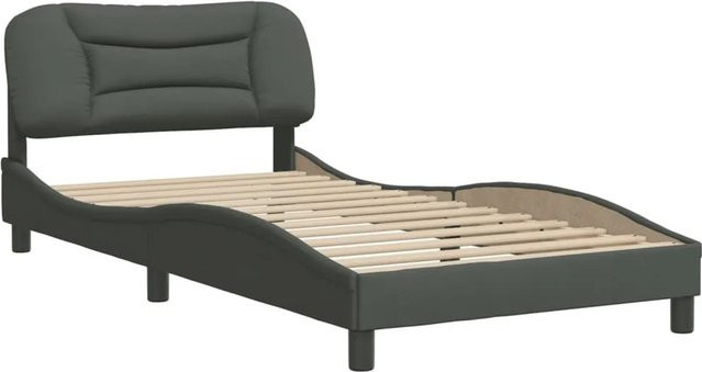 vidaXL Bettgestell Hvar Dunkelgrau mit Stoffbezug B/T: 100 x 200 cm - Bild 1