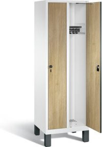 C+P Möbelsysteme Garderobenschrank Evolo in Eiche Sereno und Verkehrsweiß, H x B x T: 185 x 61 x 50 cm - Bild 1