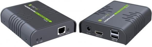 TECHLY IDATA-HDMI-KVM2 HDMI KVM Extender über Netzwerkkabel mit USB-A, Full HD, Schwarz, bis zu 120 m - Bild 1