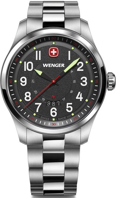 Wenger Herrenuhr Terragraph, Quarz, Edelstahl, 43 mm, Schwarz, 10 ATM - Bild 1