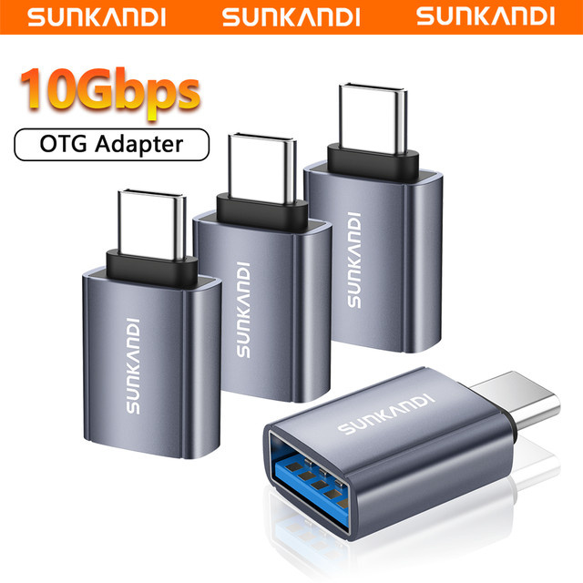SUNKANDI USB C auf USB A Adapter 4er-Pack in Purple, USB-C-Stecker auf USB-A-Buchse, 3.1 OTG-Adapter für iPhone 16 15, Mac, iPad und Samsung Laptop - Bild 1